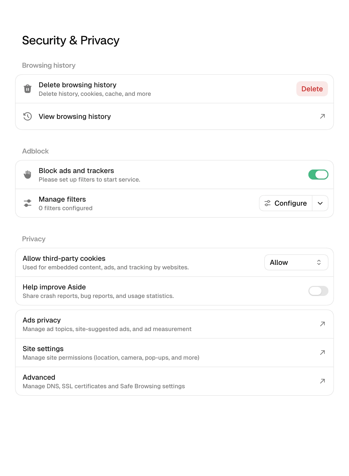 캡처: Settings › Security & Privacy