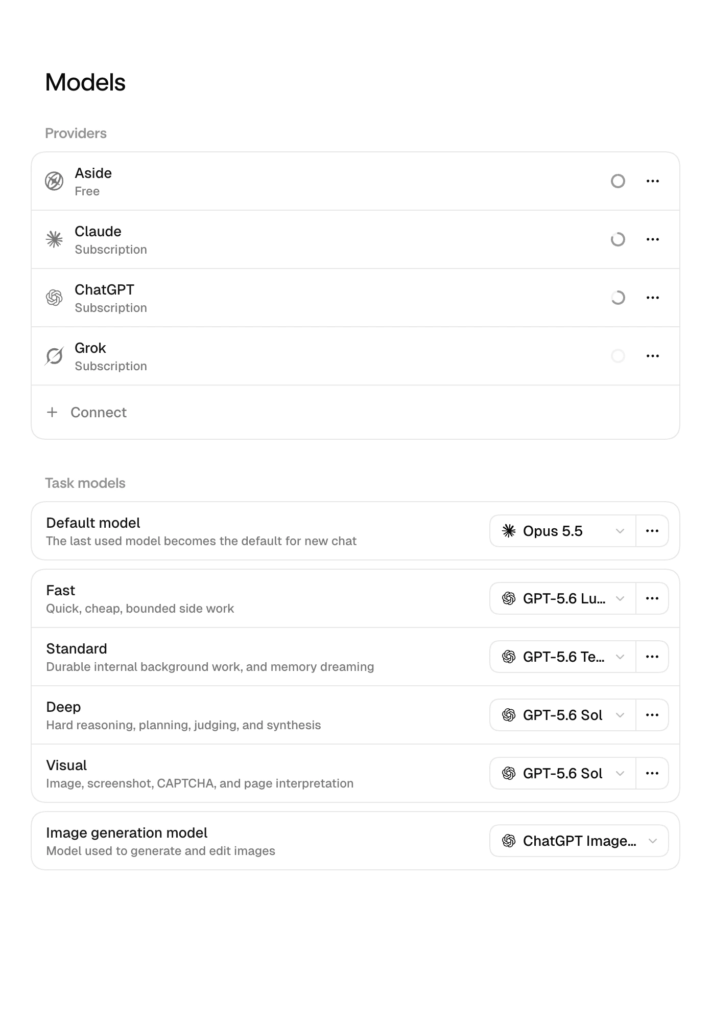 캡처: Settings › Models