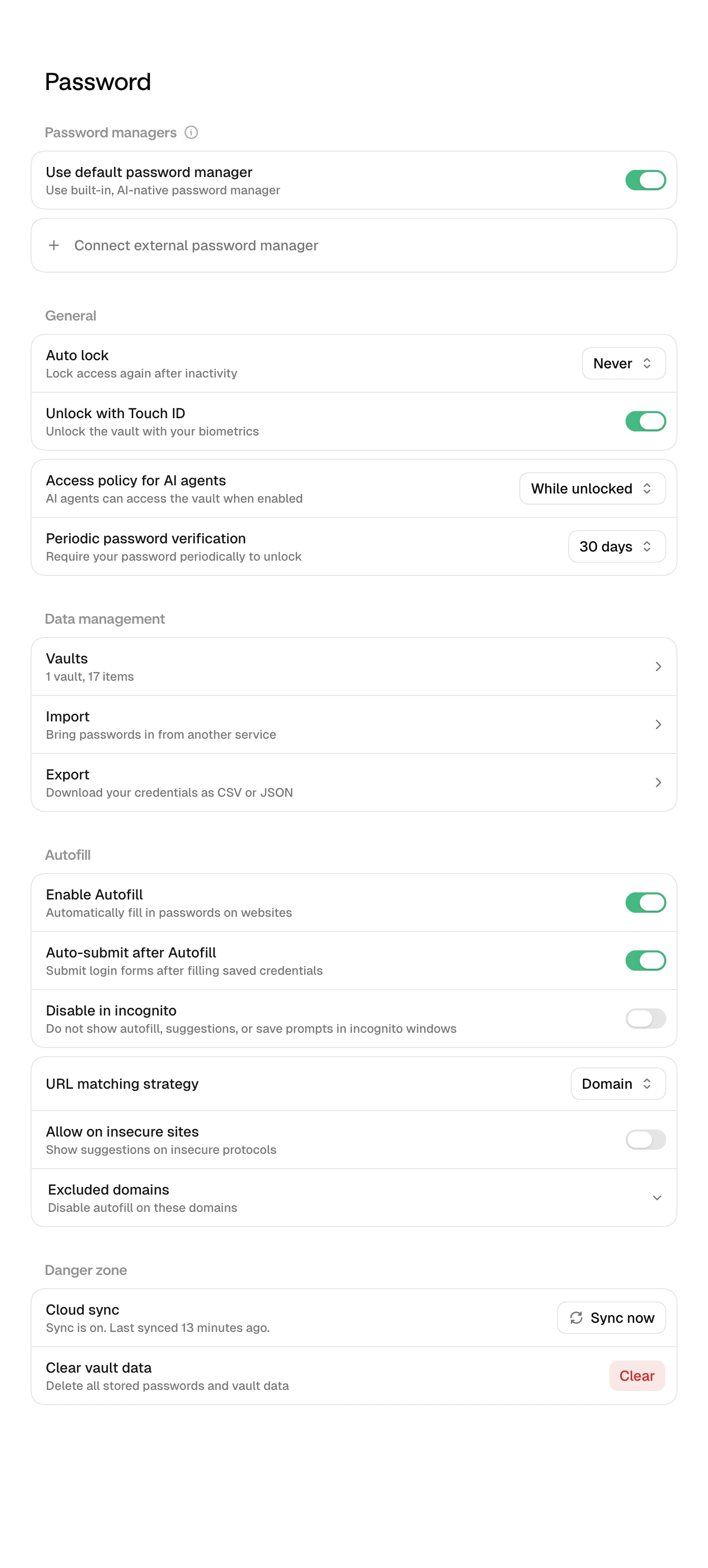 캡처: Settings › Passwords